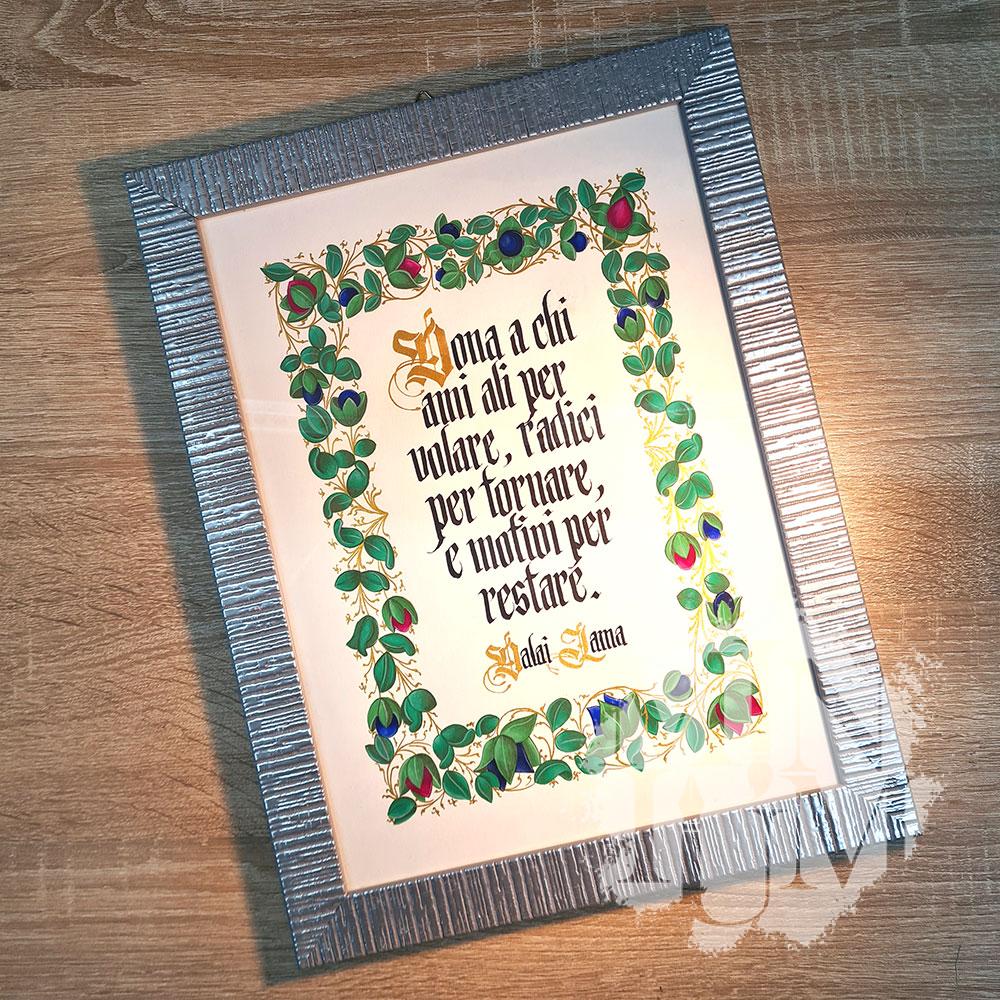 Frase d'amore miniata